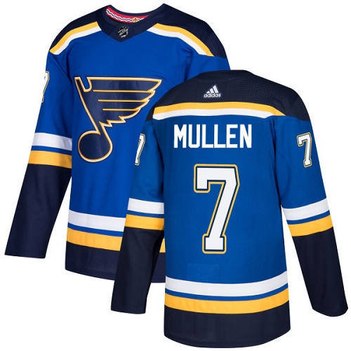 Adidas Men St.Louis Blues #7 Joe Mullen Blue Home Authentic Stitched NHL Jersey